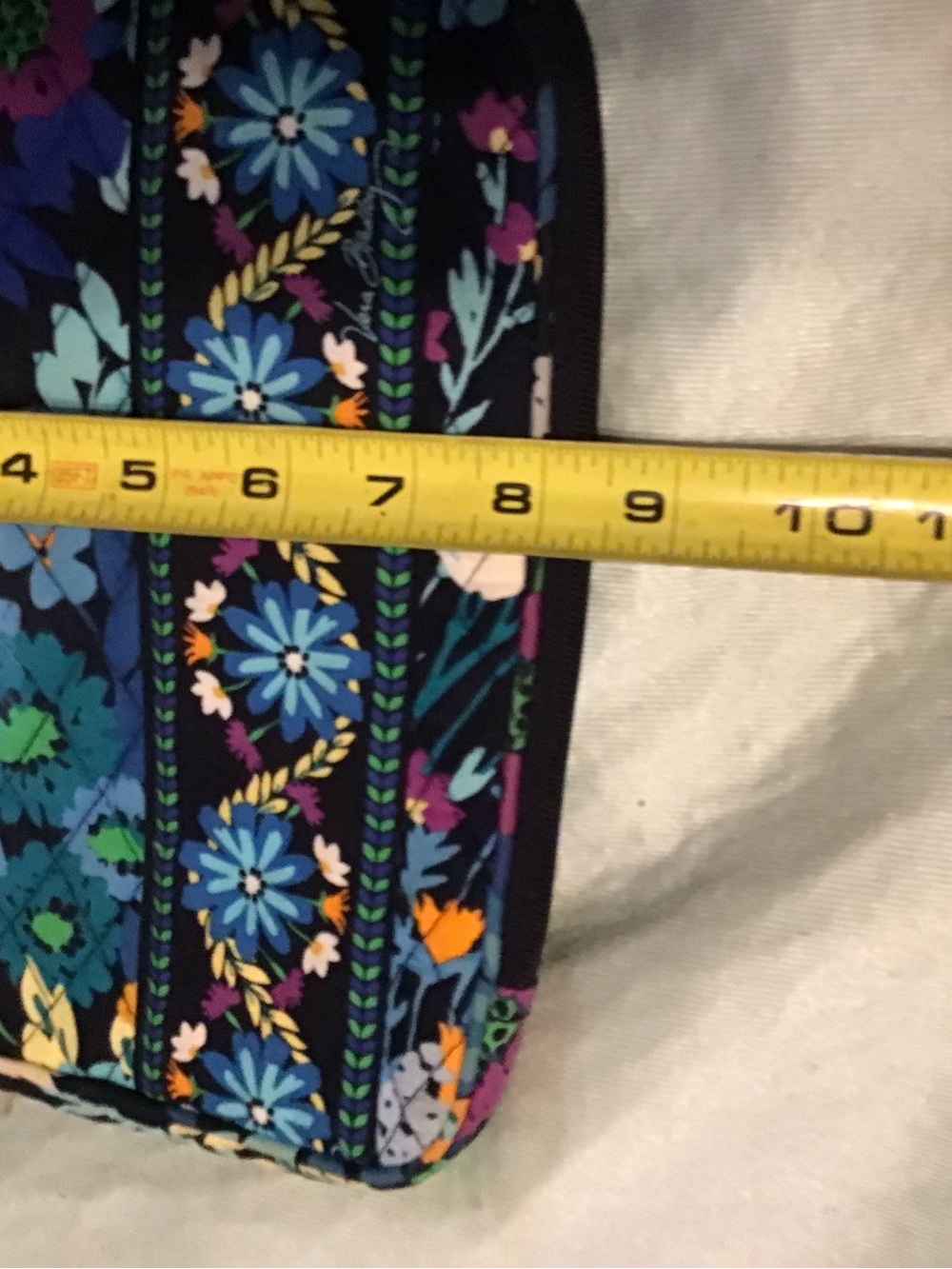Vera Bradley Navy Floral Tablet Sleeve with Teal, Yellow & Purple Accents - Picture 4 of 7